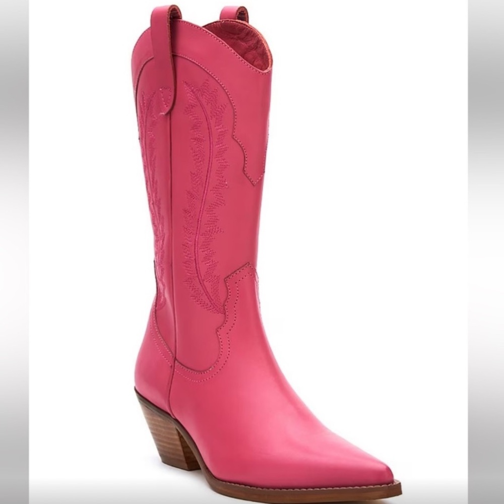 Matisse Pink Heeled Cowgirl Boots Valentines Pink